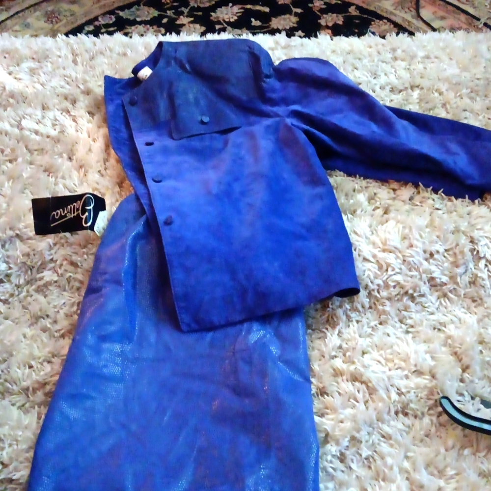 Purple Suede Skirt Suit